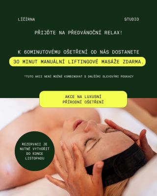 ✨ Rozmazlujte svou pleť a nechte ji zazářit. Při nákupu jakéhokoliv 60minutového ošetření v Líčírna Studio od nás získáte...