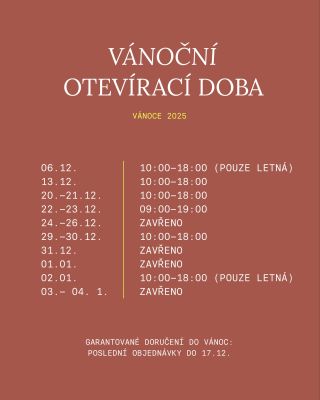 ✨ Máme pro vás vánoční otevírací dobu! ✨ Ať víte, kdy se za námi můžete stavit. Rádi vám poradíme i s výběrem vánočních...